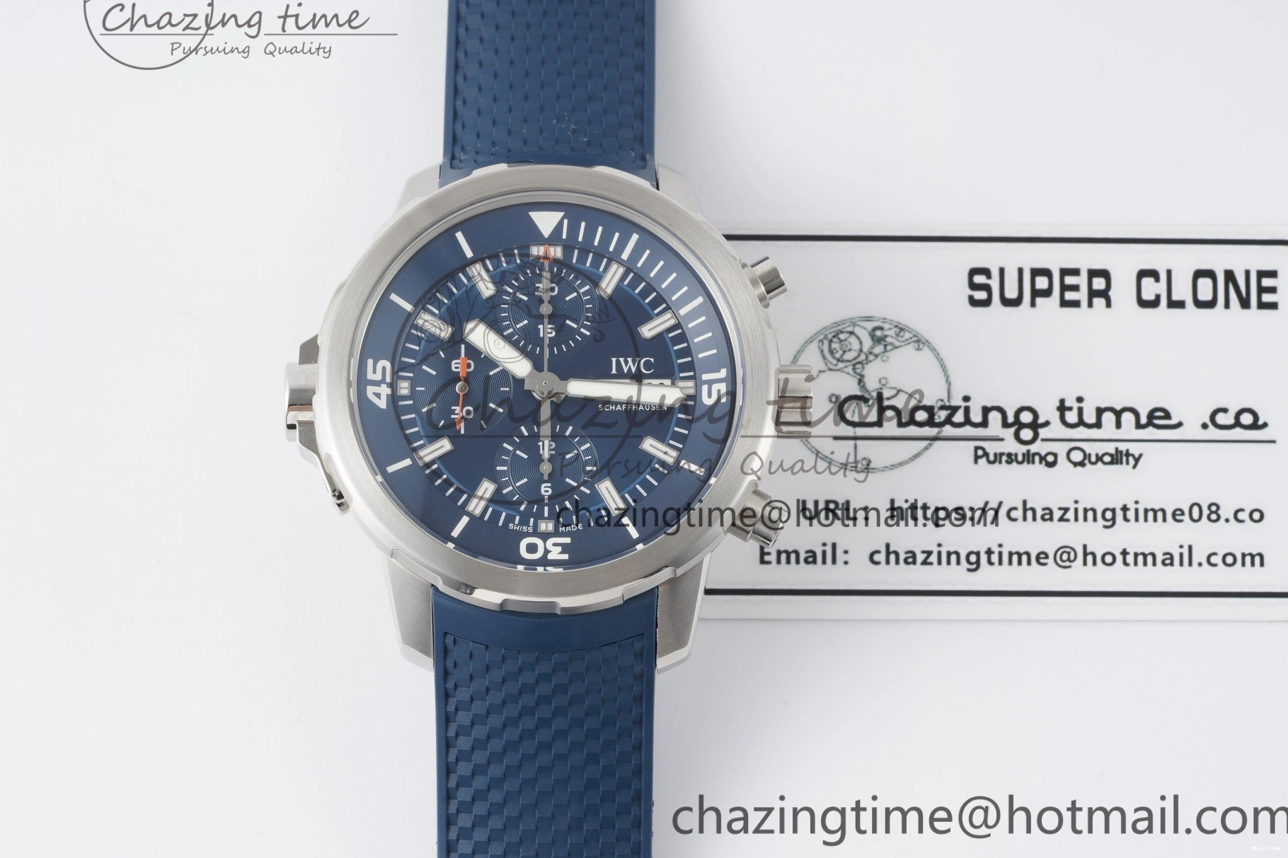 MIROTIME 0501 WellDesigned Aquatimer Automatic SS RSF 1:1 Best Edition Blue Dial on Blue Rubber Strap A 7057